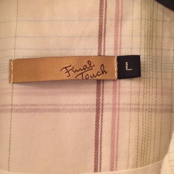 💗🧷 Vintage Final Touch Women’s Pastel Pink & White Plaid Short Sleeve Blazer - Picture 3 of 8